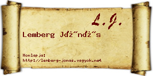 Lemberg Jónás névjegykártya